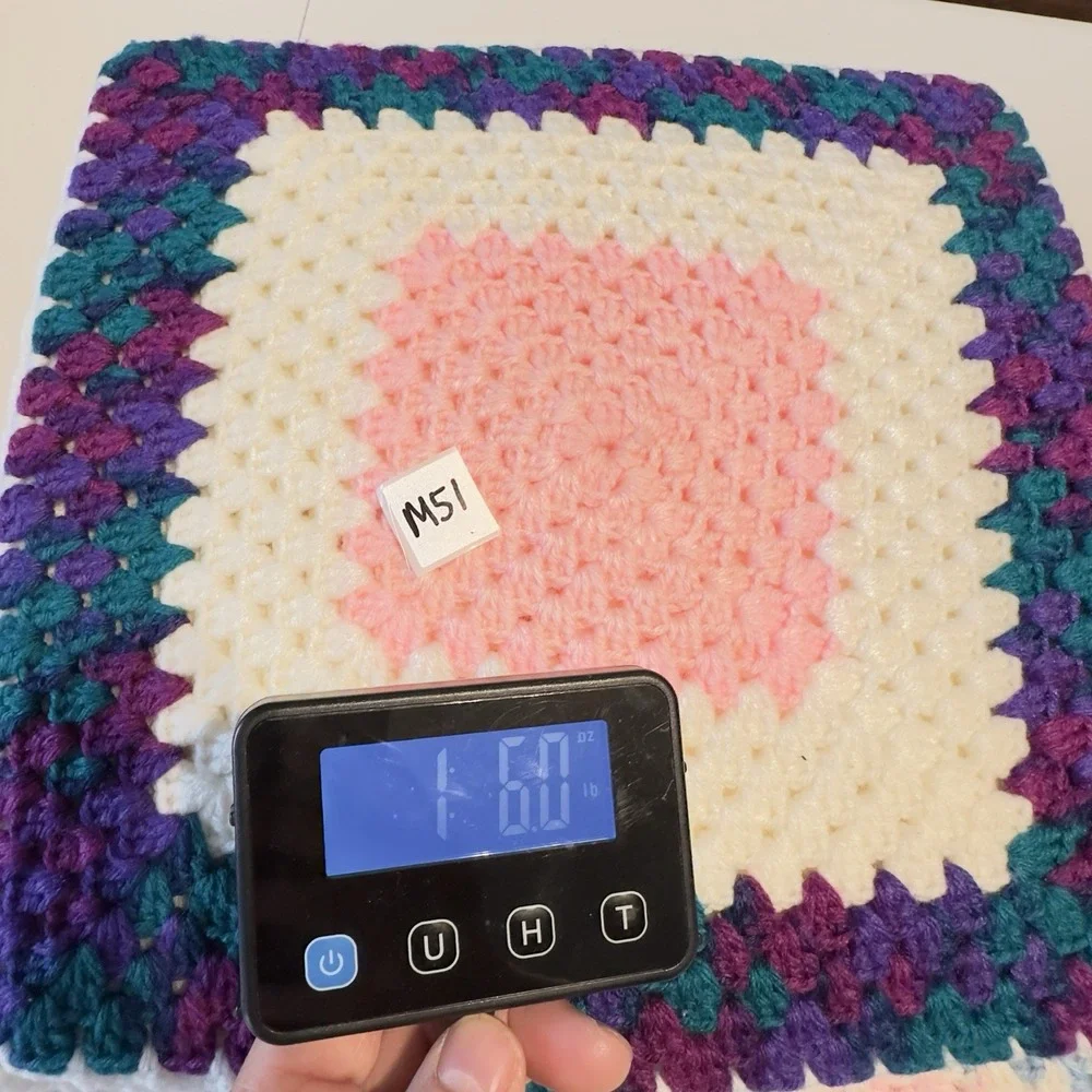 Set 3 Vtg Large Handmade Crochet Hot Pad Trivet Multicolored Thick Double Layers